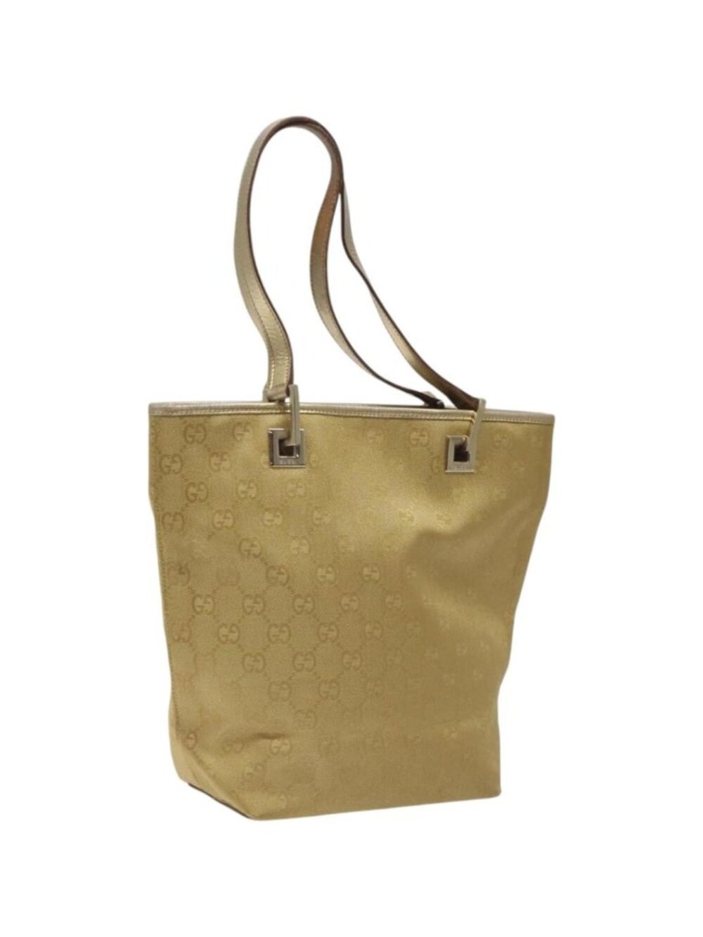 GUCCI GG Canvas Tote Bag Gold 002 1099